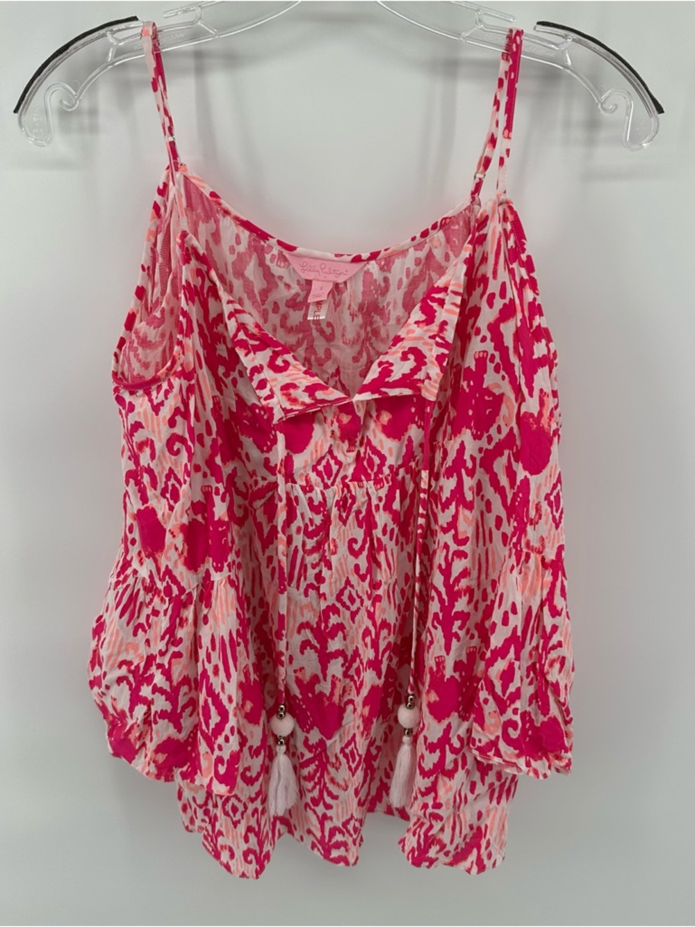 Lilly Pulitzer Alanna Cold Shoulder Tons of Fun Magenta Resort Blouse Preppy S